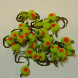 Close up McFly-Foam-Egg-Flies-Flo-Green-Red
